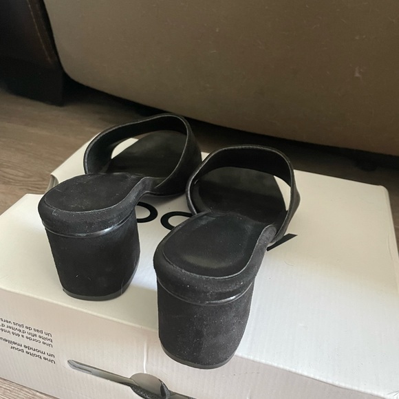 Black Suede Mules with Block heels - Picture 3 of 5